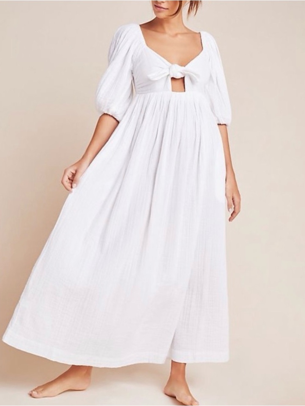 Mara Hoffman Violet Maxi Dress in white size S